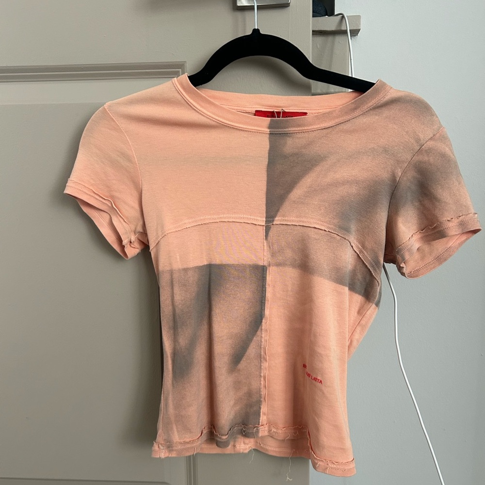 Eckhaus Latta Peach and Gray Top